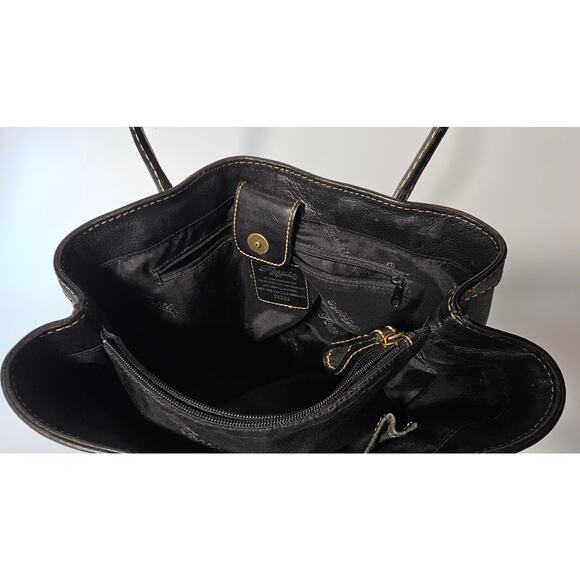 Fossil 1954 Montana Black Leather Satchel Shoulder Bag 75082 - Picture 6 of 11